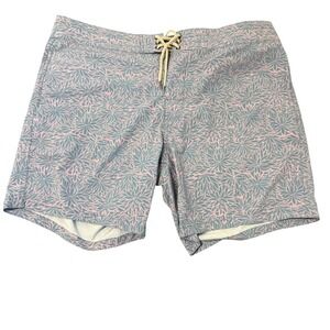 Faherty Classic Boardshort 7" Mens Size 38 Night Orchid Frond Swim Trunks